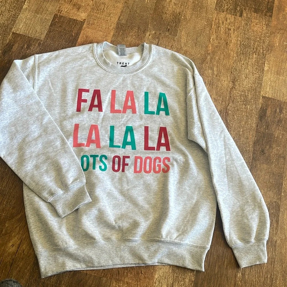 Gildan Dryblend Treat Dreams Fa La La La Lots of Dogs - Picture 1 of 6